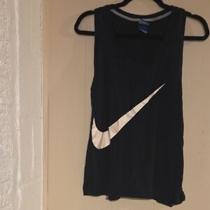 Nike Women's Black Tank Top with White Swoosh